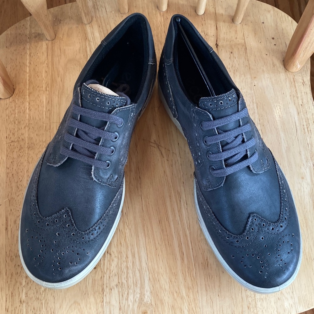 Ecco Men's Black Leather Collin Lace Up Shoes